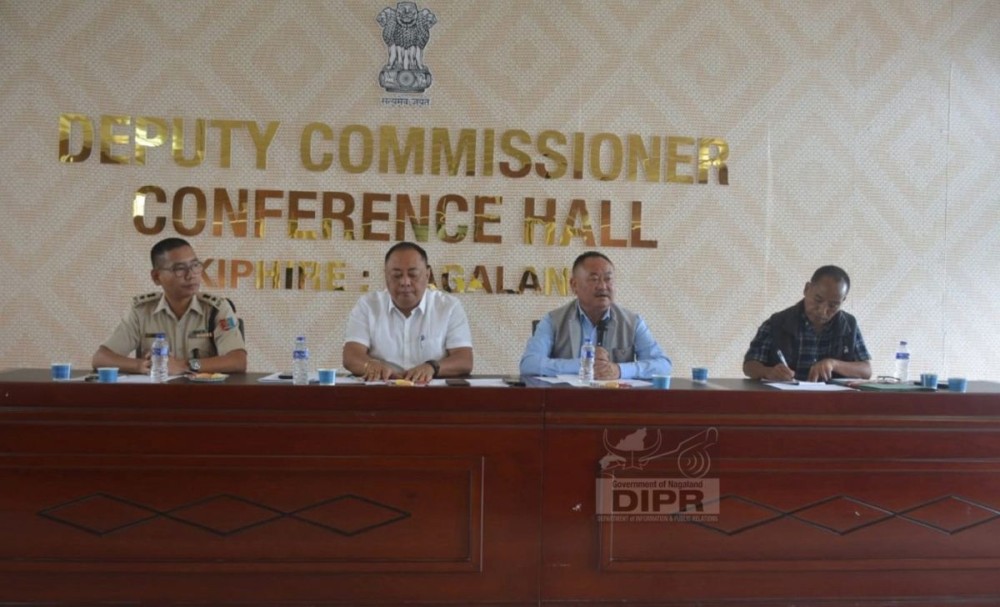 Chairman SDPDB Pungro & Advisor S Kiusumew Yimchunger,  Vice Chairman Kiphire DPDB & DC Kiphire Temsuwati Longkumer and others during the monthly District Planning and Development Board on July 15. (DIPR Photo)